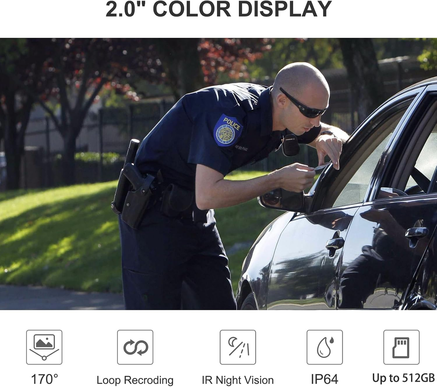 AeroTeK T03 2K Body Camera with 64GB Micro SD Card