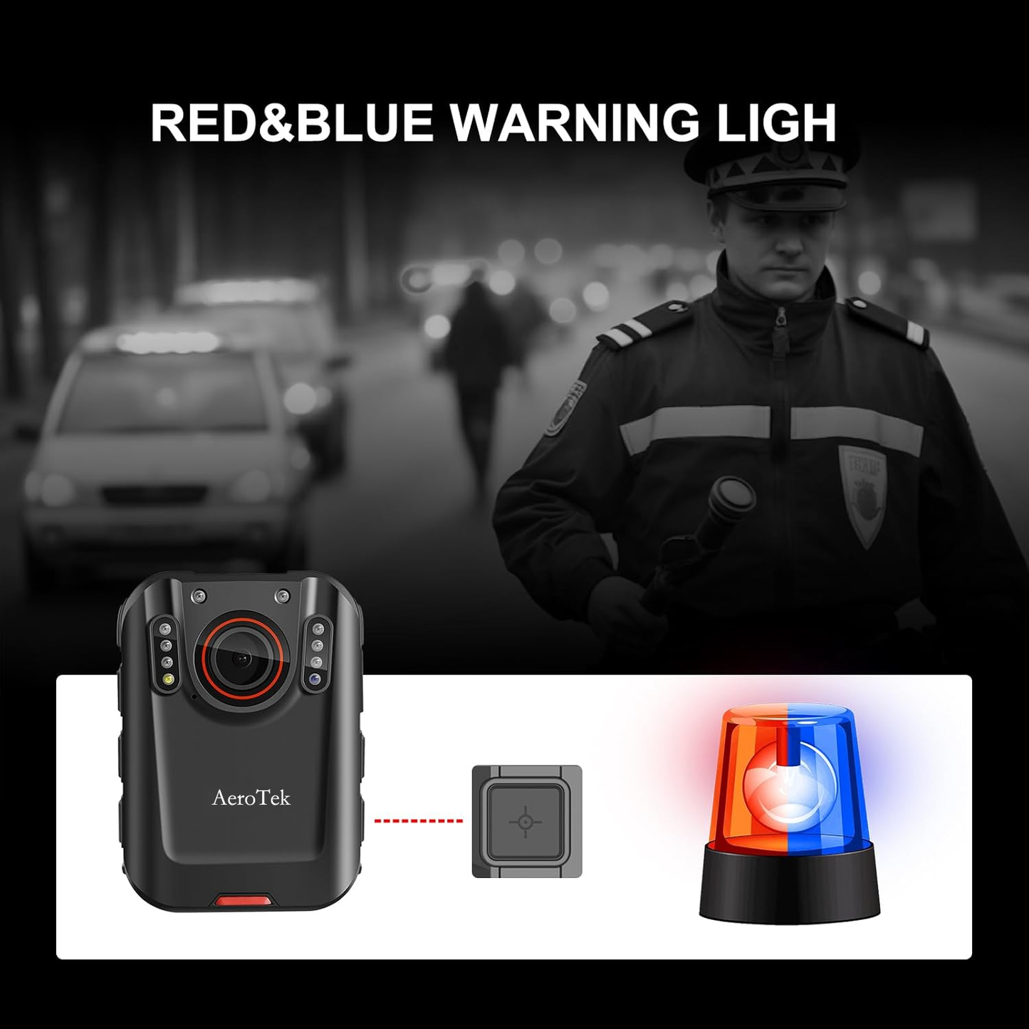 AeroTeK T03 2K Body Camera with 64GB Micro SD Card