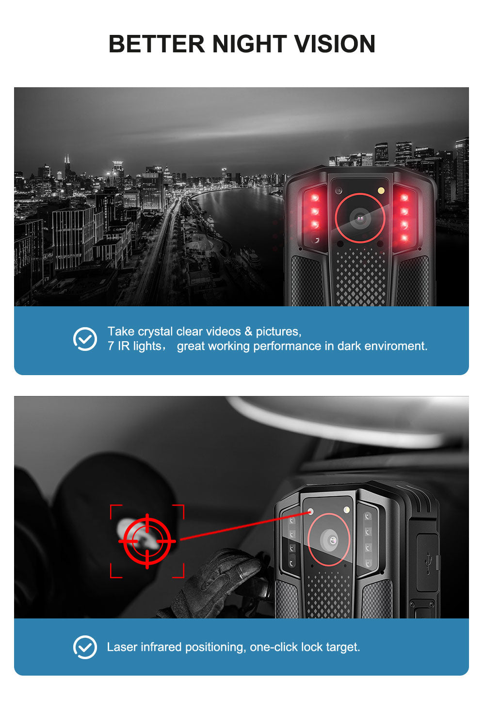 AeroTeK T05 Mini 4K Body Camera with 128GB Micro SD Card