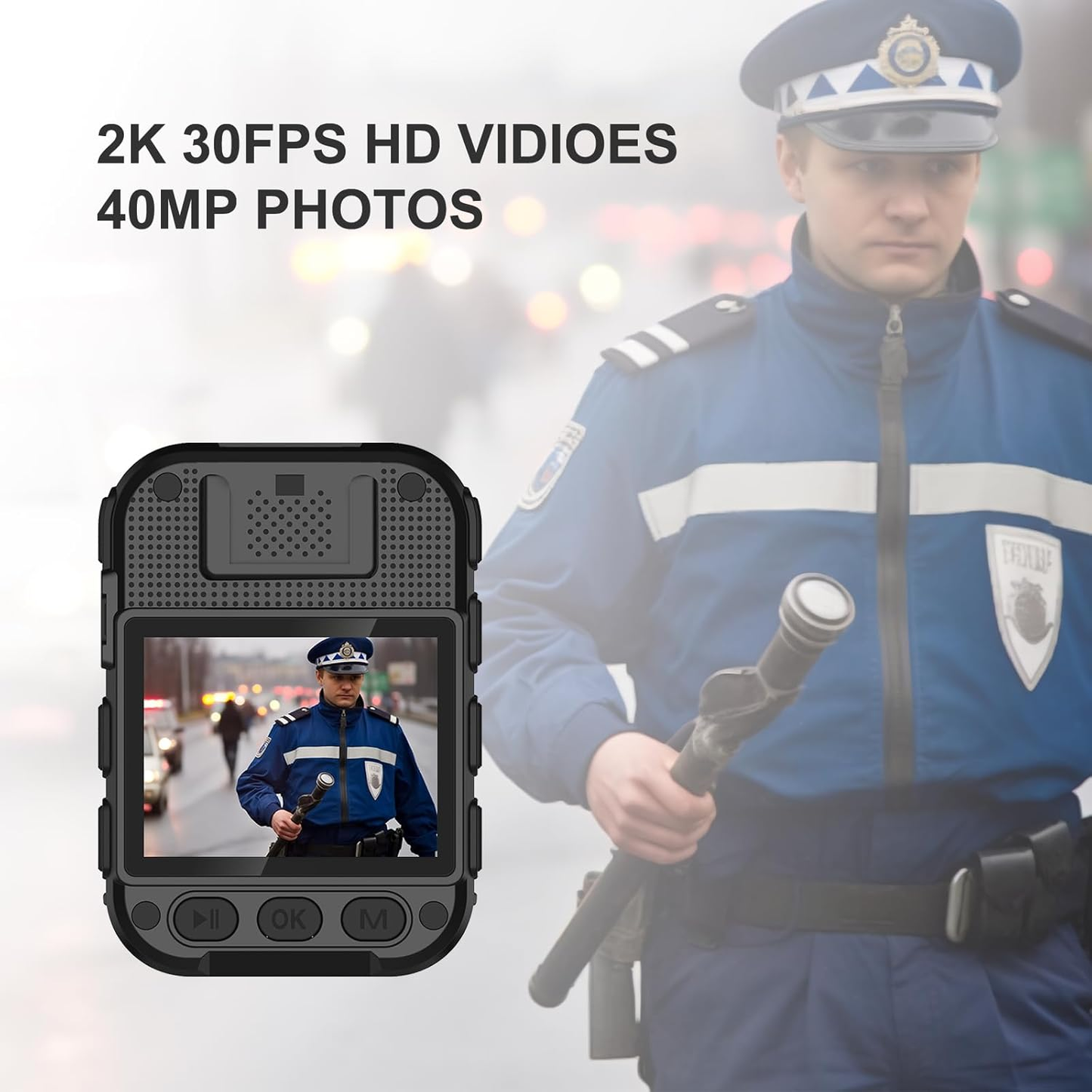 AeroTeK T03 2K Body Camera with 64GB Micro SD Card